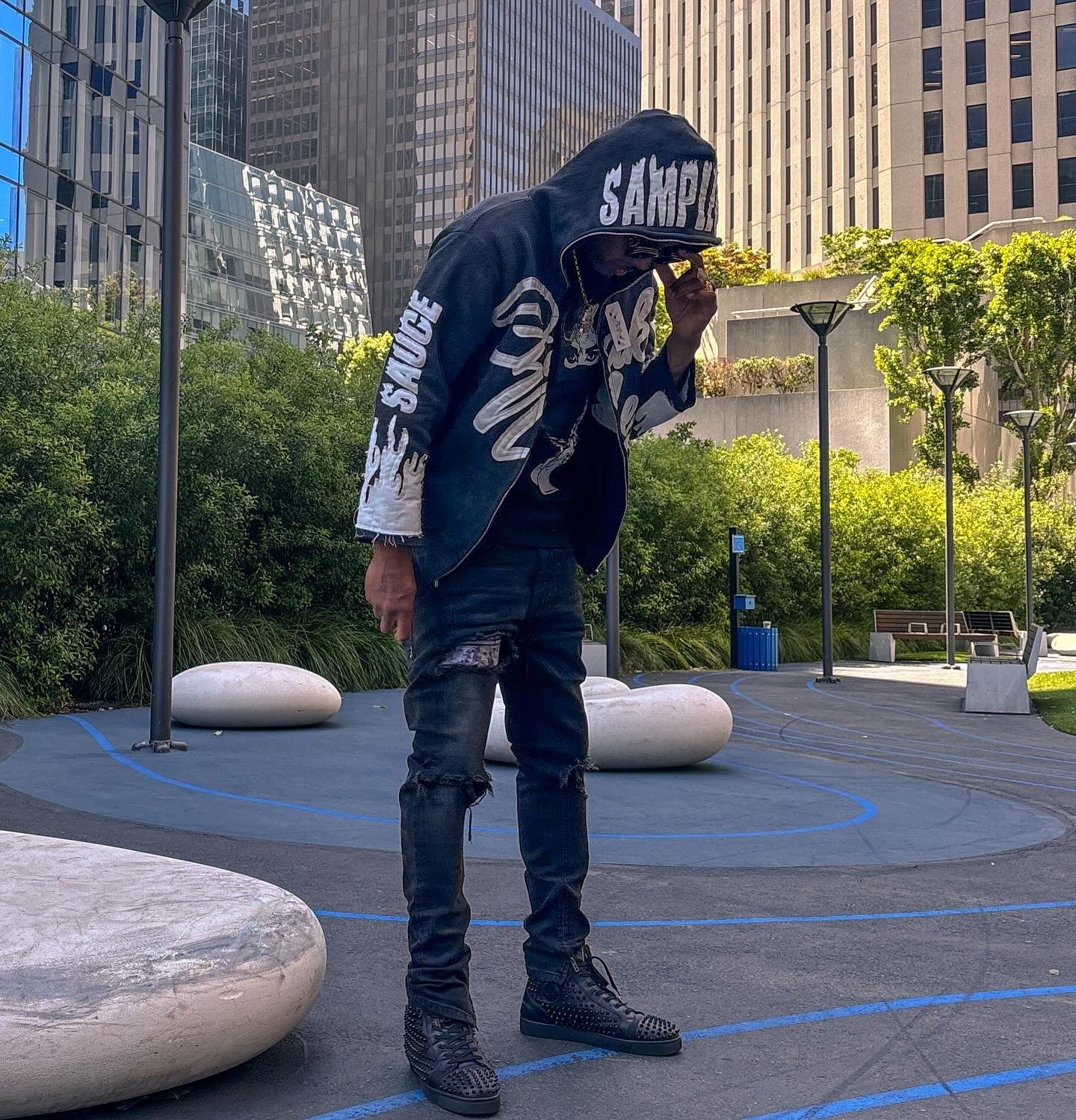 Acid washed Black Full zip