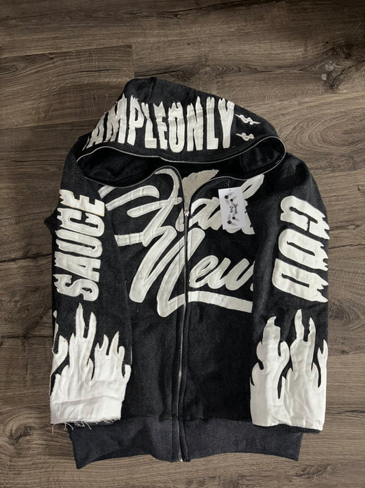 Acid washed Black Full zip