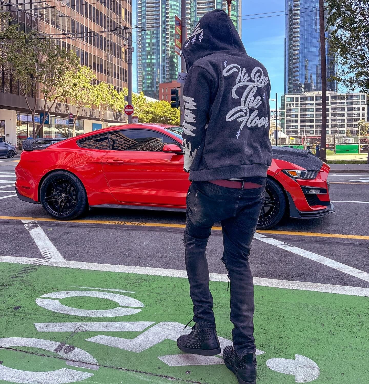 Acid washed Black Full zip